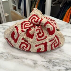 RHODE Red and Cream Patterned Women Bag